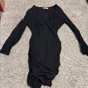Elegant Black Lace Sleeve Dress size medium